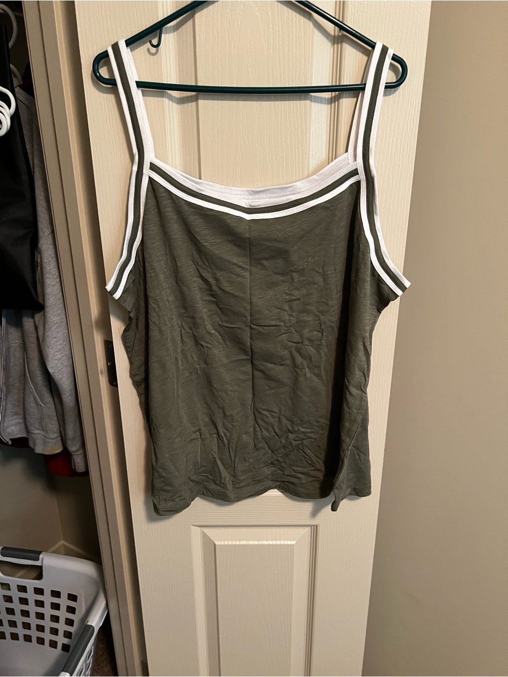 torrid Olive & black Tank Top with White Contrast Trim